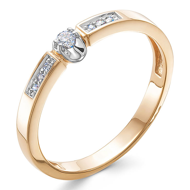 Кольцо, золото, бриллиант, 670-1100